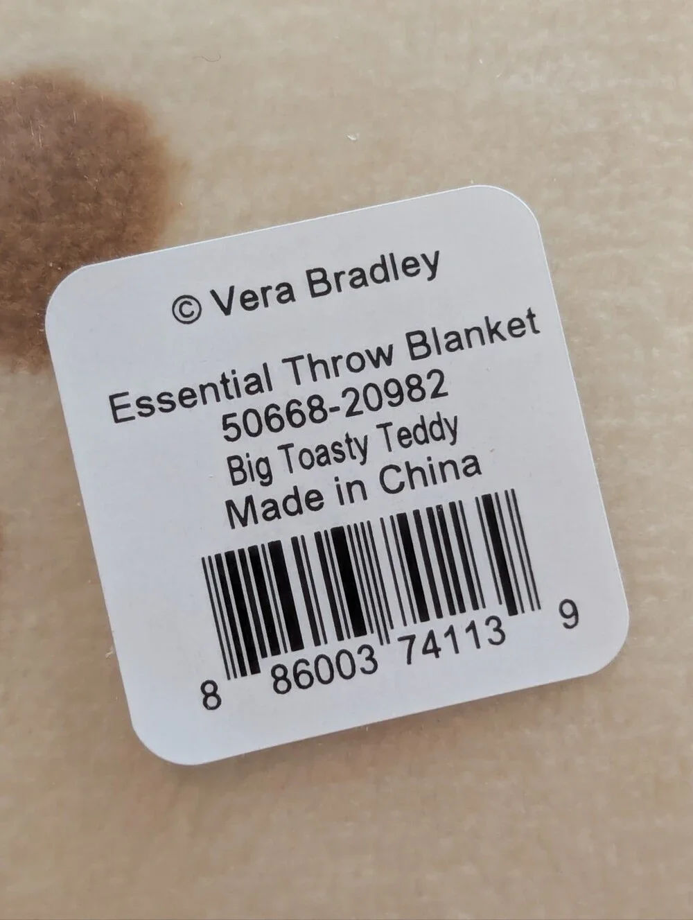 🆕 VERA BRADLEY Fleece Big Toasty Teddy Throw. Sealed!